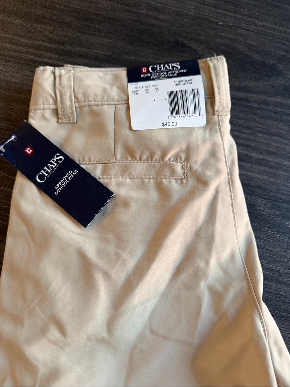 Chaps Boys Khaki Flat-Front Pants